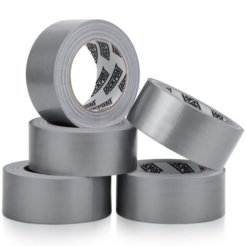 Lockport 5 Pack Duct Tape Heavy Duty Waterproof, Strong Adhesive Silver Duct Tape Bulk for Indoor Outdoor Repairs, Tear by Hand - 30 Yards x 2 Inch - Image 1
